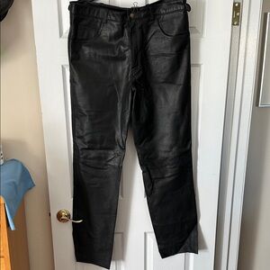 Men's Black Leather Pants (jean cut)